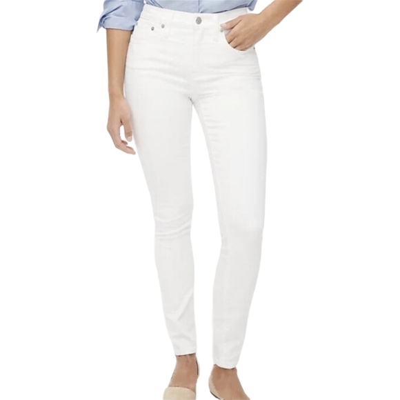 NWT J. Crew Factory Hi-Rise Skinny Women's White Stretch Jeans Size 30/28 - Picture 1 of 13